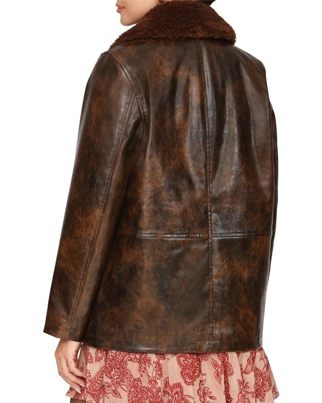 Avec Les Filles Brown Vegan Leather Jacket