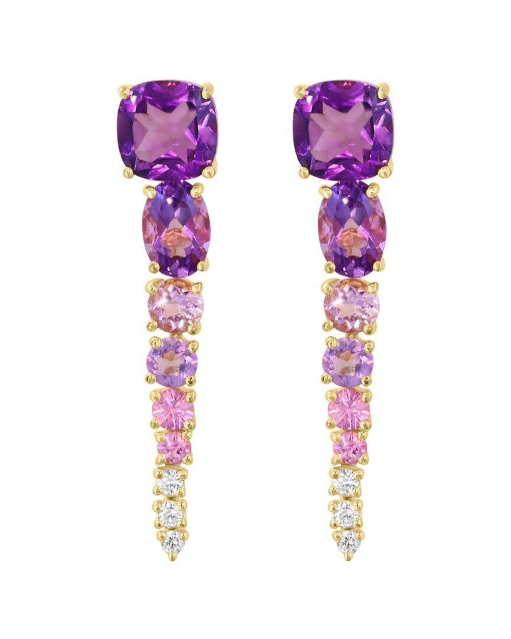 Effy Fine Jewelry Pink 14K 3.47 Ct. Tw. Diamond & Gemstone Earrings