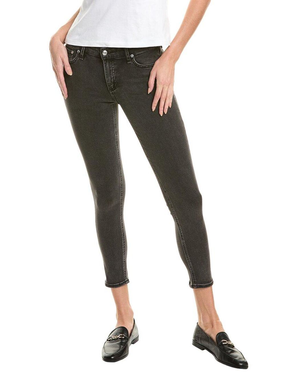 Rag Bone Cate Washed Skinny Ankle Jean in Black Lyst UK