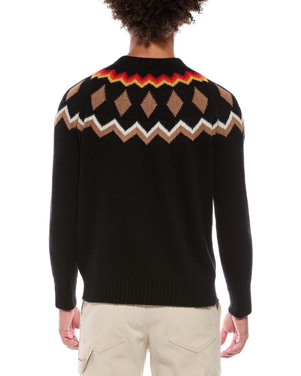Sundek Black Norwegian Wool & Cashmere-Blend Crewneck Sweater for men