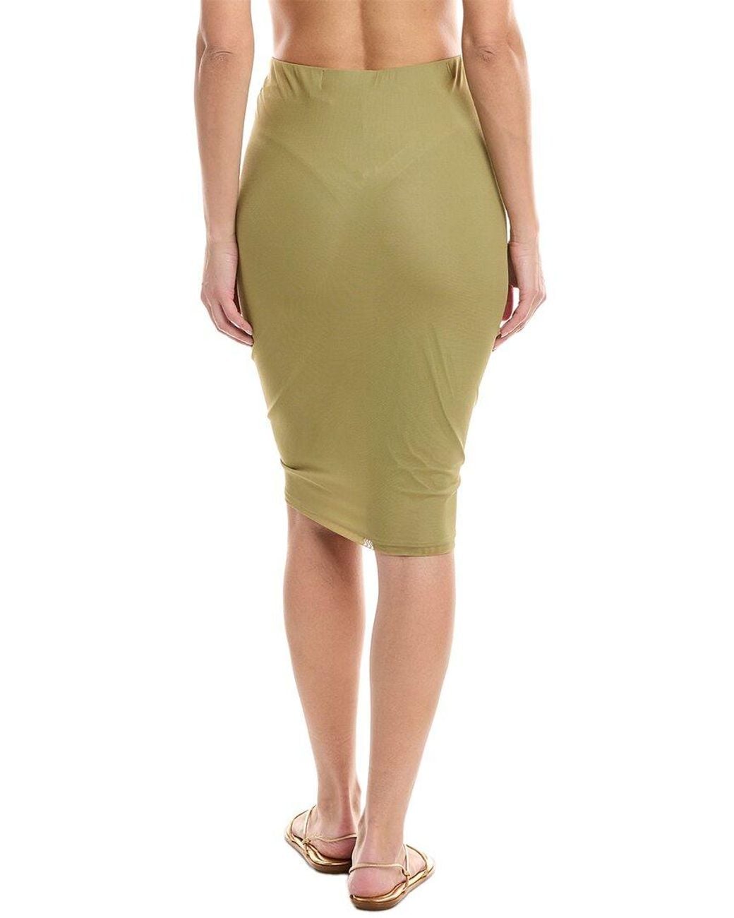 ViX Green Solid Frida Midi Skirt