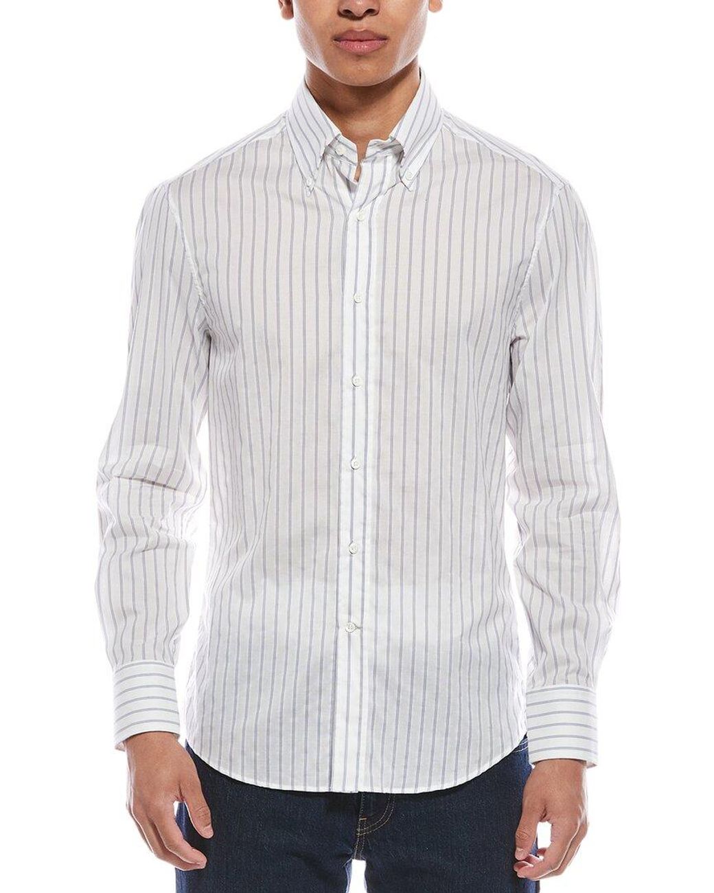 Brunello Cucinelli White Slim Fit Shirt for men
