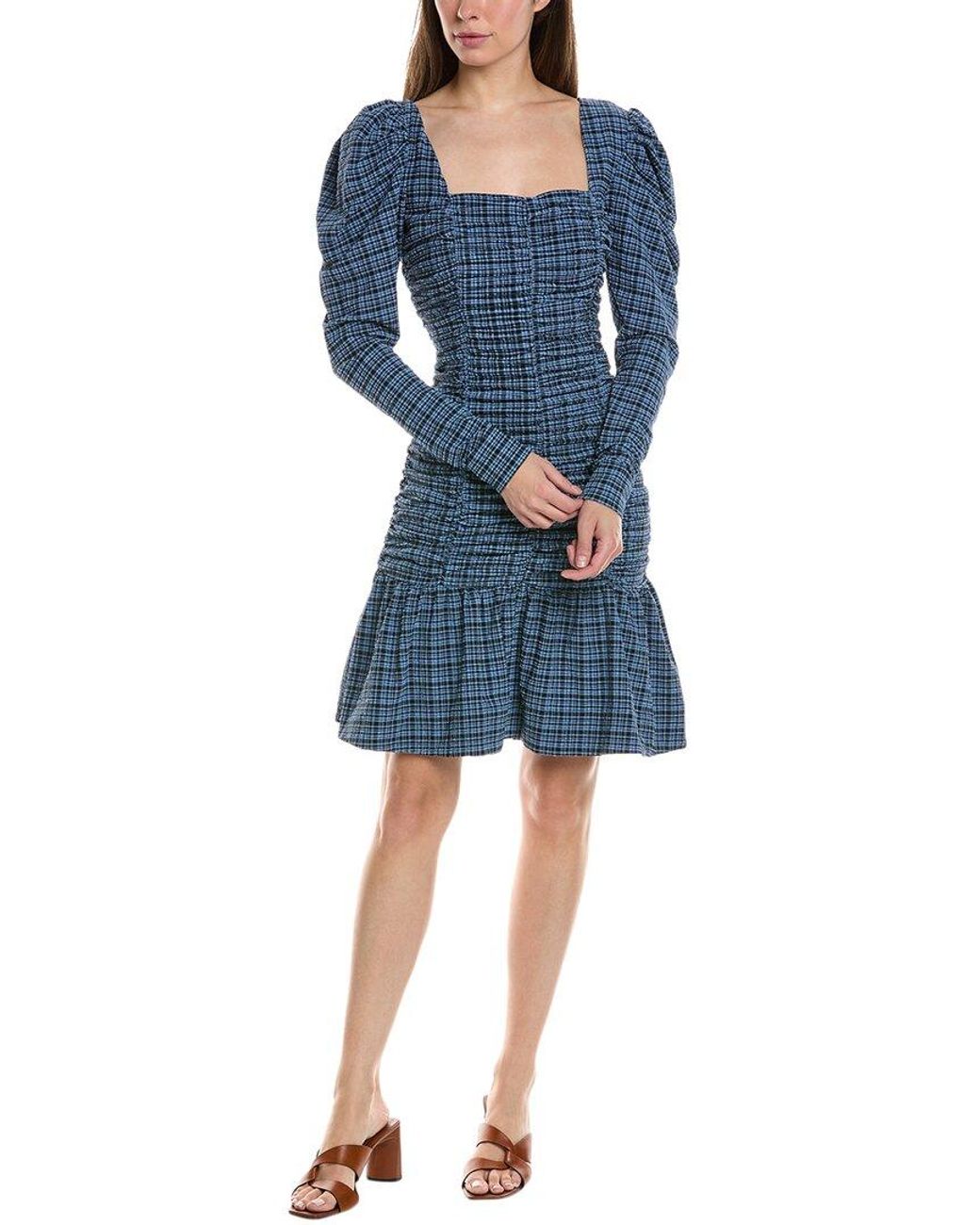 Ganni seersucker mini dress deals