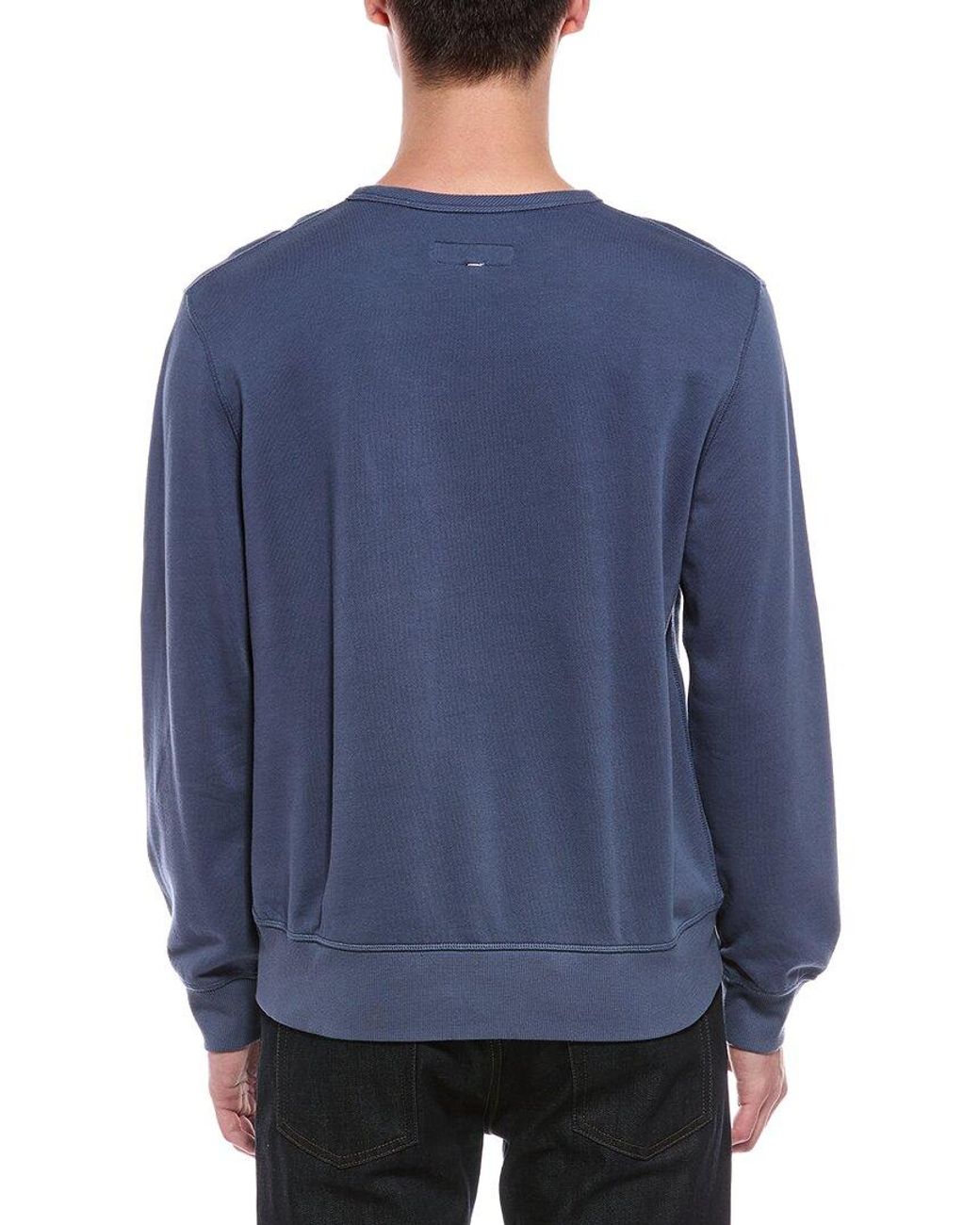 Rag & Bone Blue Massey Terry Crewneck Sweatshirt for men