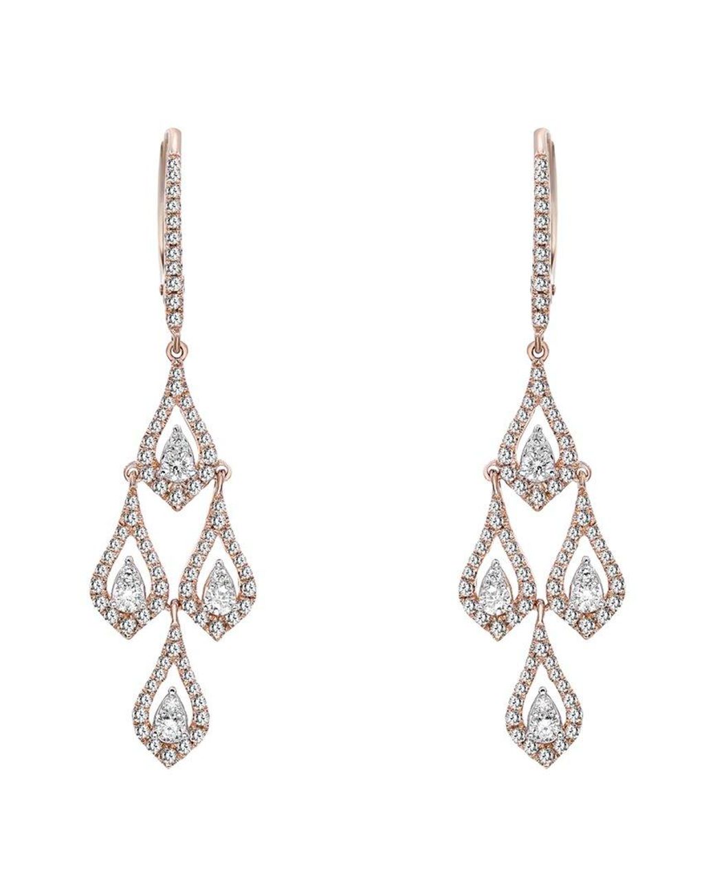 Diana M Metallic Fine Jewelry 14k Rose Gold 0.90 Ct. Tw. Diamond Earrings