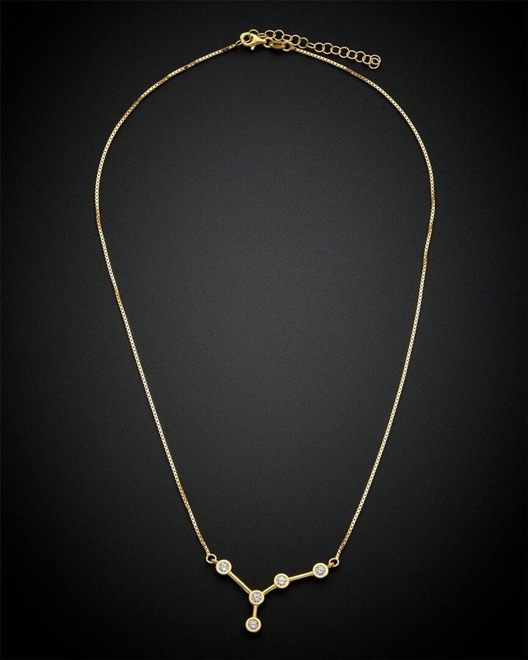 Italian Gold Over Silver Black 18K Italian Over 1.00 Ct. Tw. Constellation Zodiac Necklace