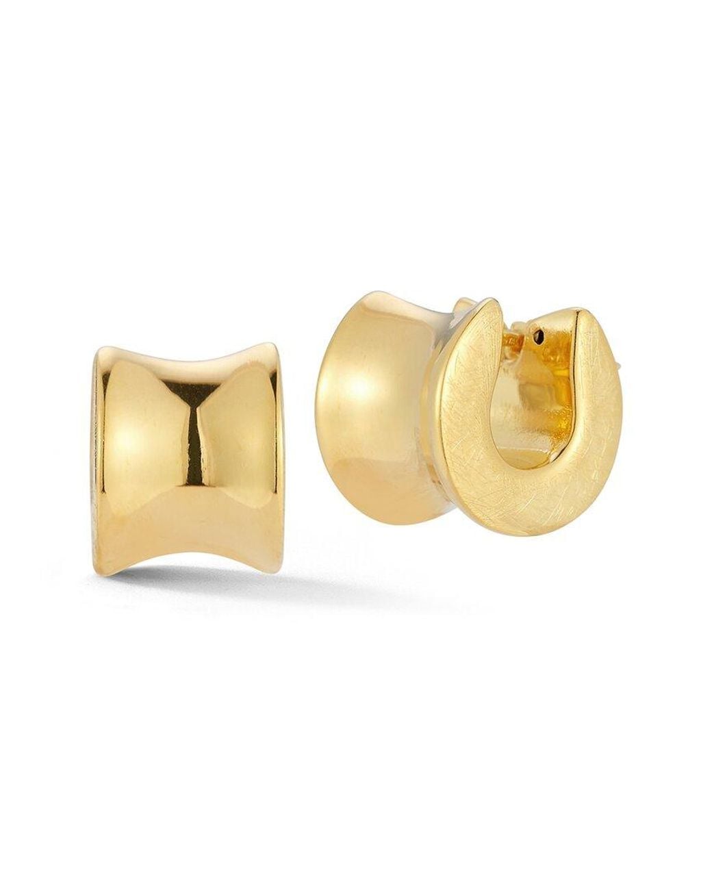 Sphera Milano Metallic 14k Over Silver Hollow Concave Chunky Hoops