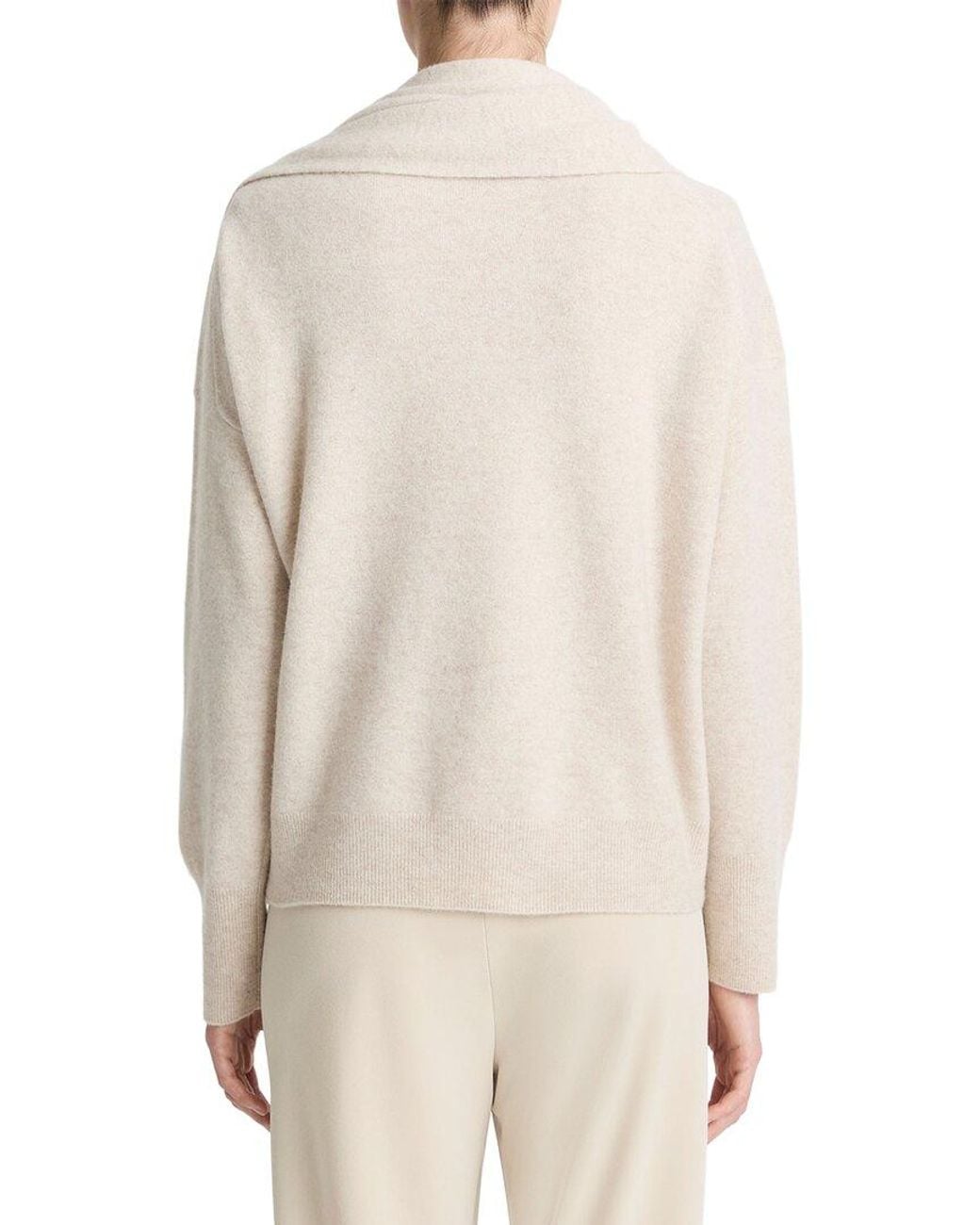 Vince Natural Draped Wool & Cashmere-Blend Sweater