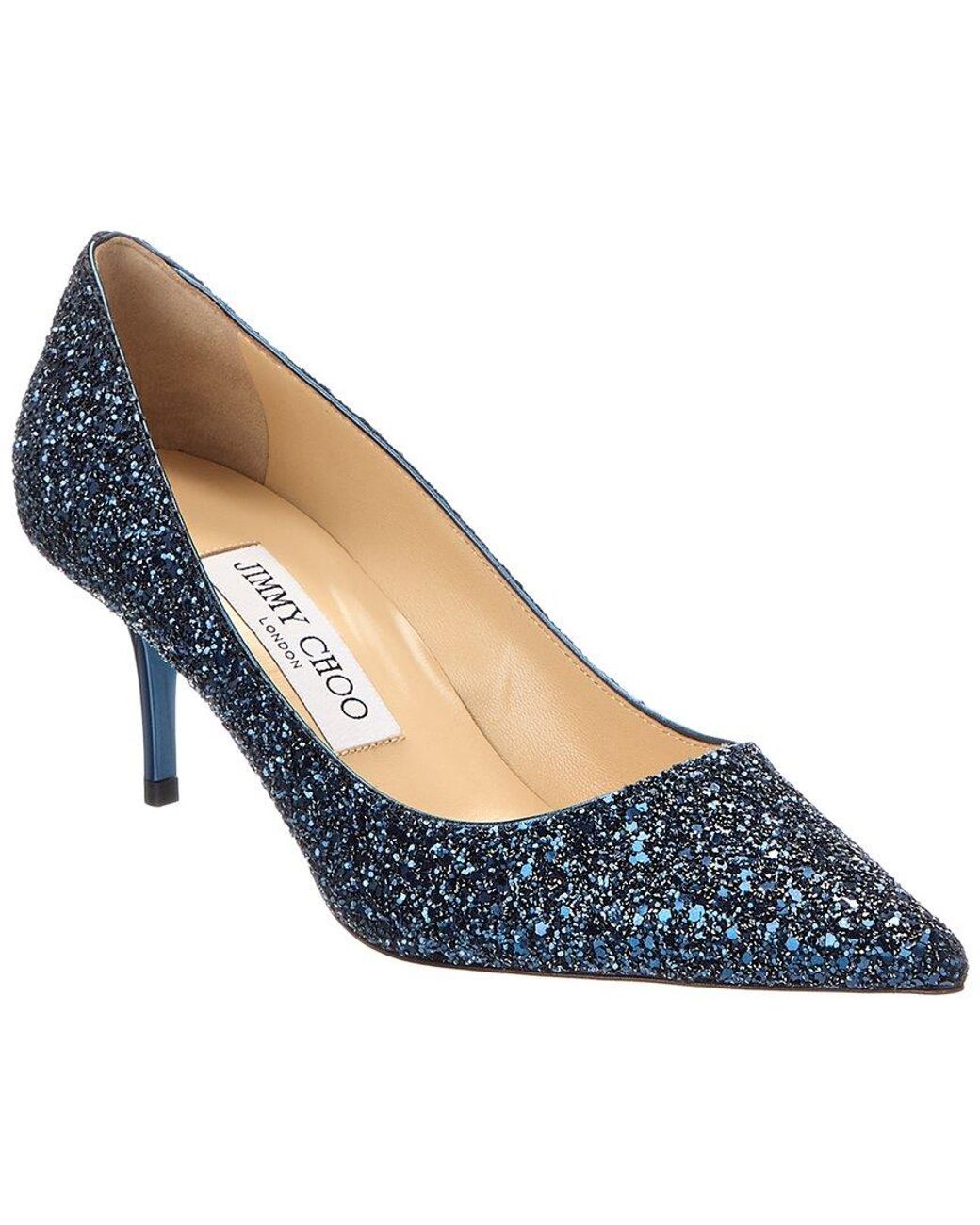 Jimmy Choo Blue Aurora Glitter Pump