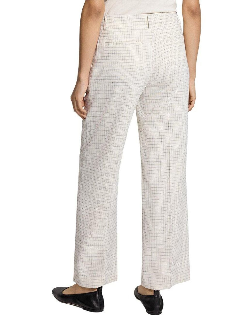 Theory White Classic Linen-Blend Pant