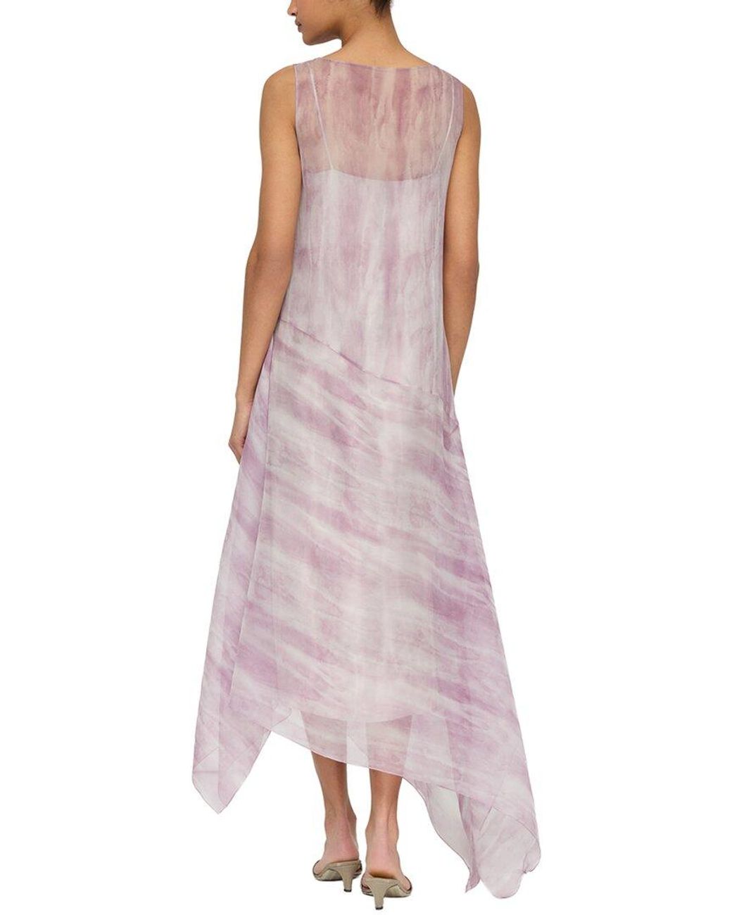Lafayette 148 New York Purple Asymmetric Drop Waist Dress