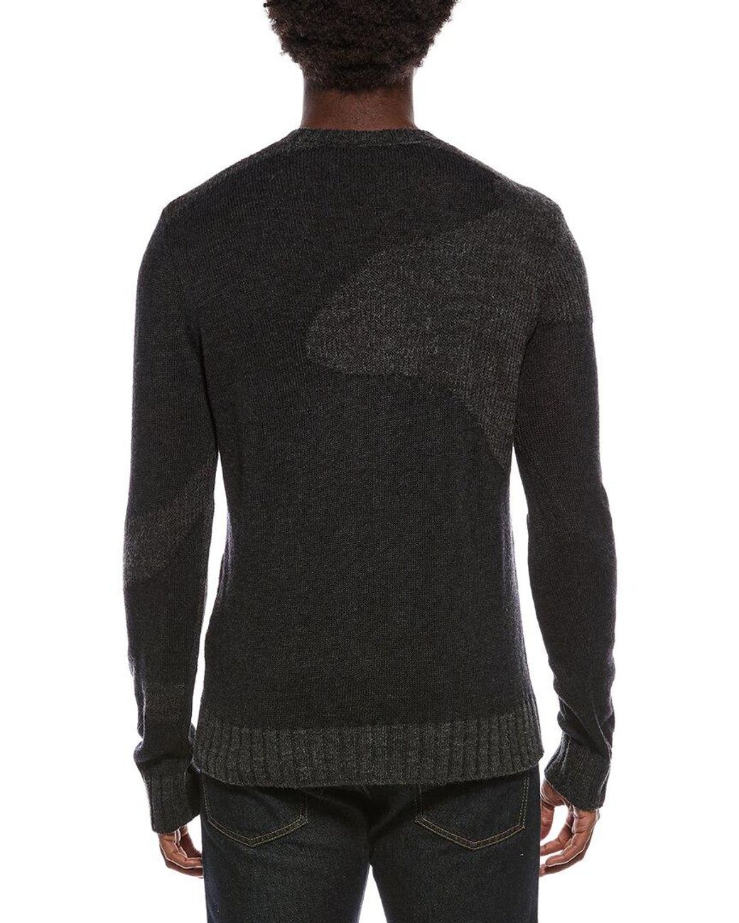 John Varvatos Black Rector Wool-Blend Crewneck Sweater for men