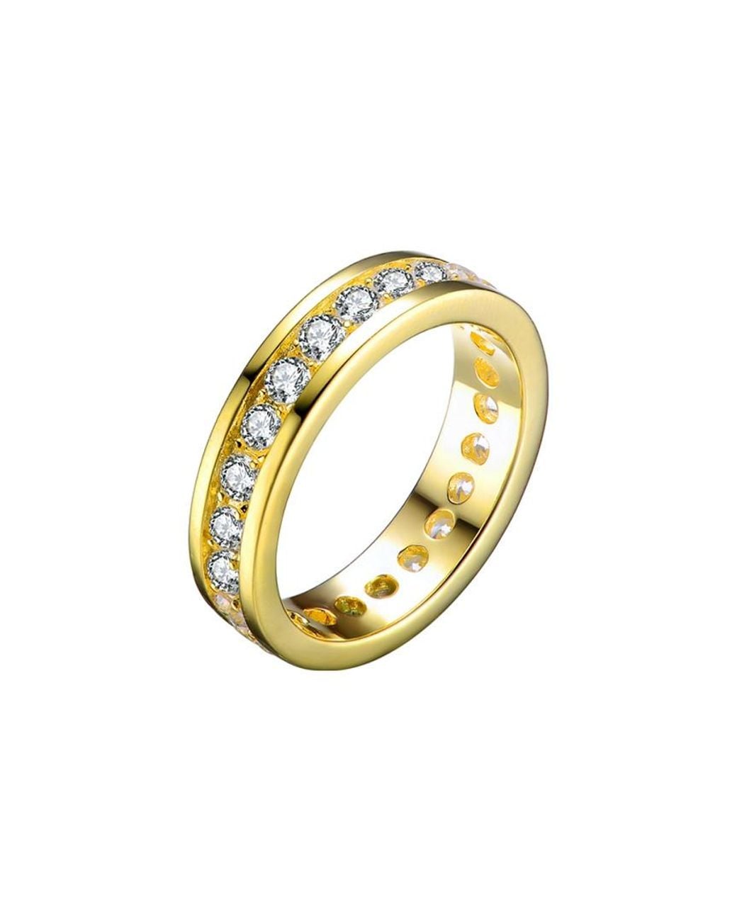 Rachel Glauber Metallic 14k Over Silver Cz Ring