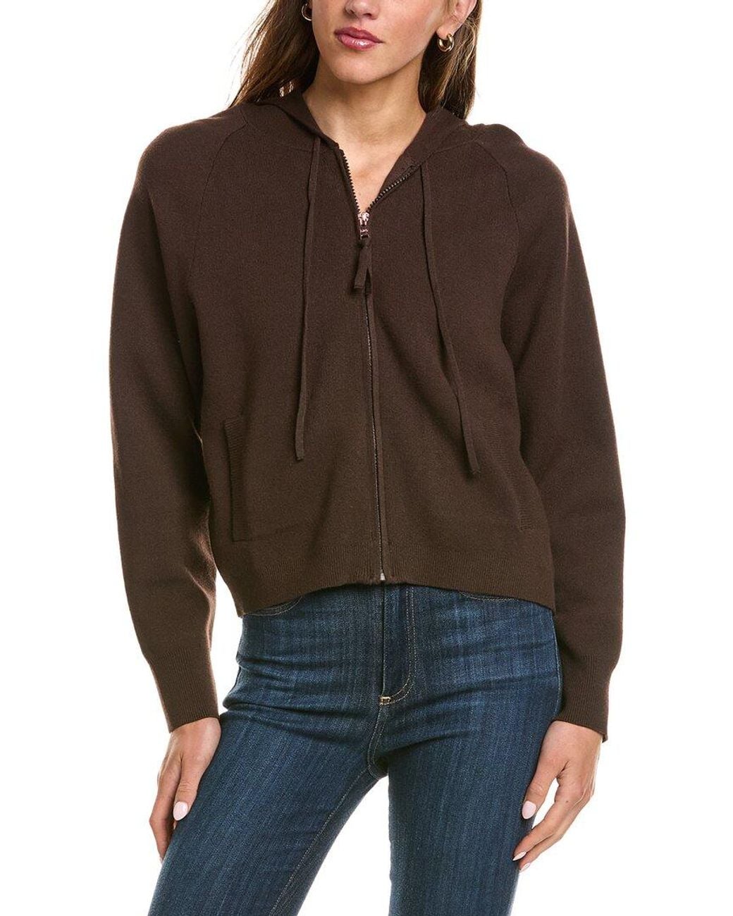 525 America Brown Luxe Zip Front Hoodie
