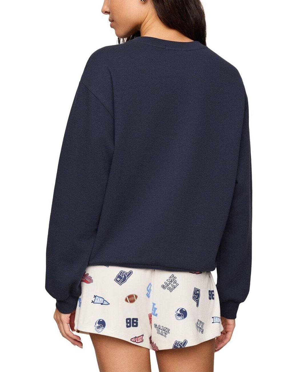 Z Supply Blue Boyfriend Patch Sweatshirt