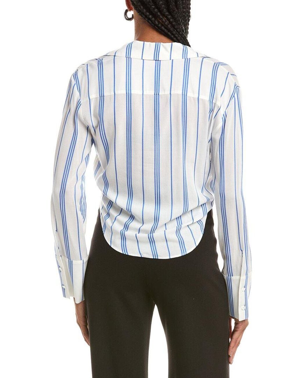Alice + Olivia White Hannon Tie Front Blouse