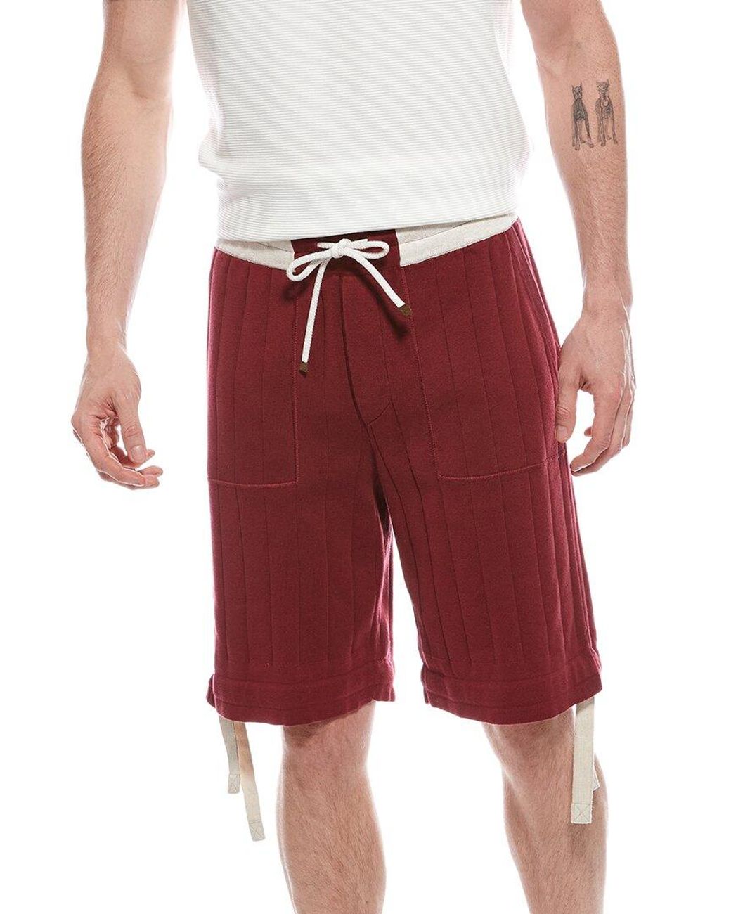 Brunello Cucinelli Red Bermuda Short for men