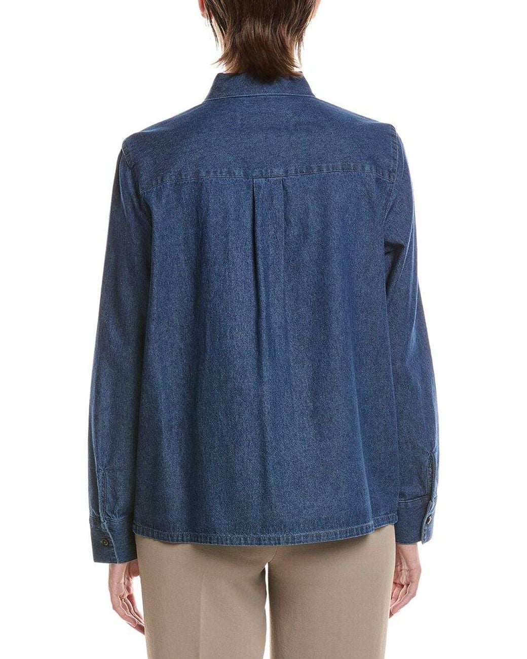 Anne Klein Blue Button Down Chambray Shirt