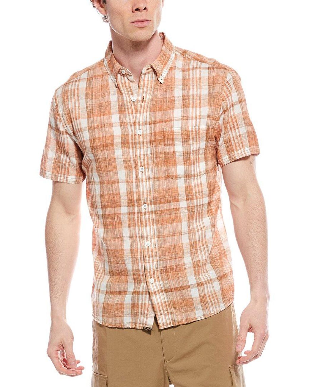Billy Reid Orange Tuscumbia Standard Fit Shirt for men