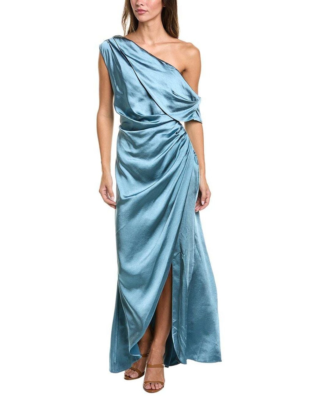 Elliatt Blue Erielle Draped One Shoulder Gown