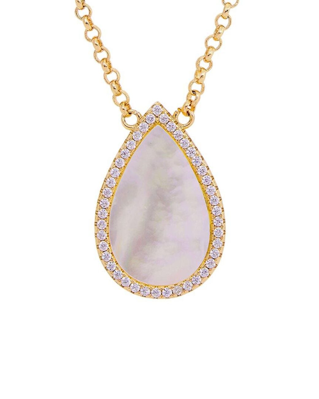 Savvy Cie Metallic 18k Plated Pearl Drop Necklace