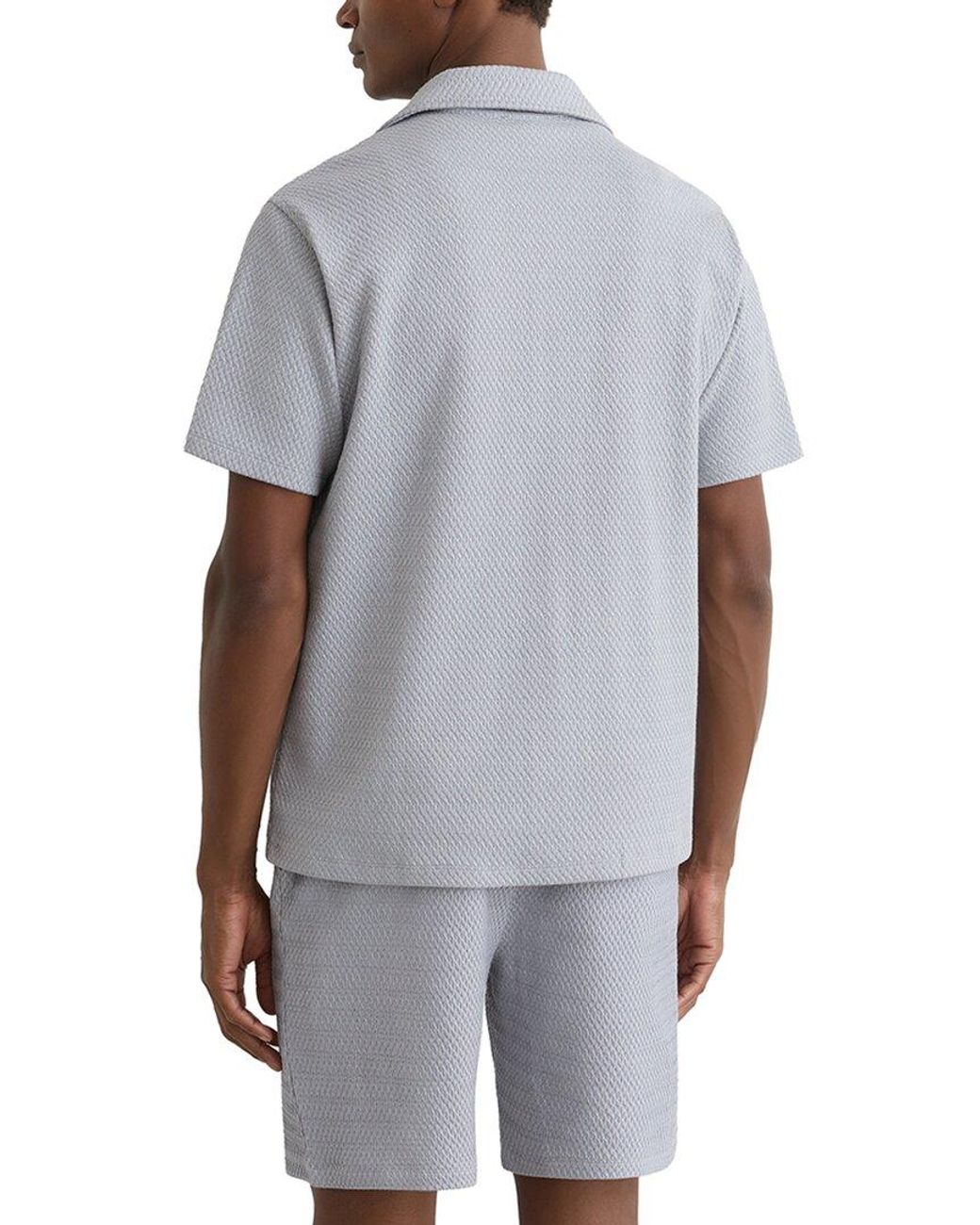 Reiss Gray Felipe Textured Jacquard Top for men