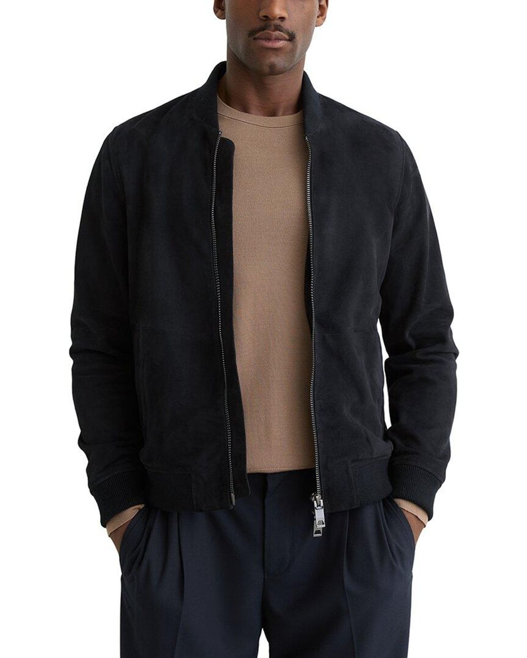 Reiss Black Bild Suede Jacket for men