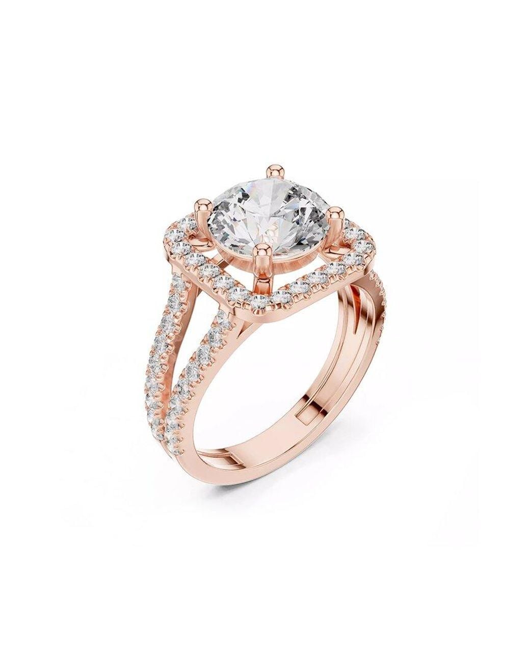 Lab Grown Diamonds White 14K Rose 2.70 Ct. Tw. Lab-Grown Diamond Ring