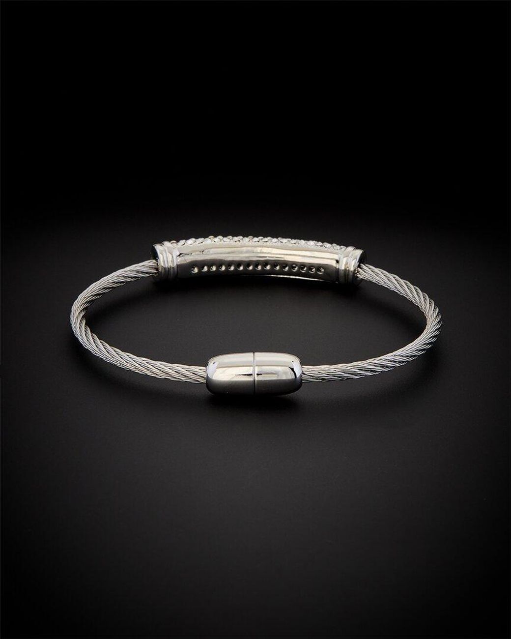 Juvell Black 18k Plated Cz Twisted Mesh Bangle Bracelet