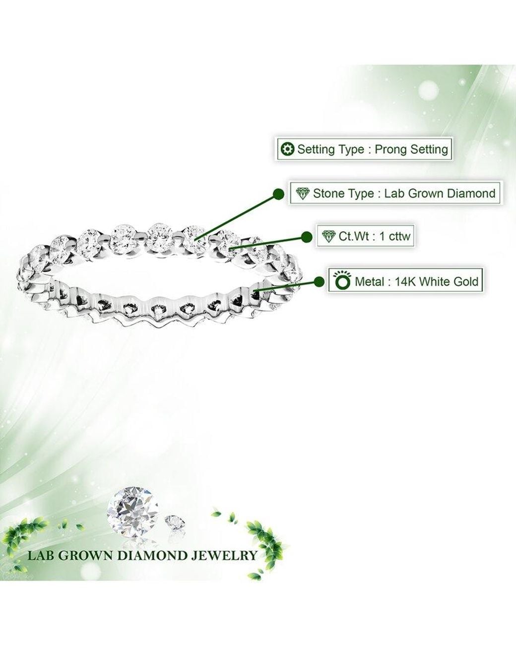 Amairah White 14K 1.00 Ct. Tw. Lab-Grown Diamond Eternity Ring