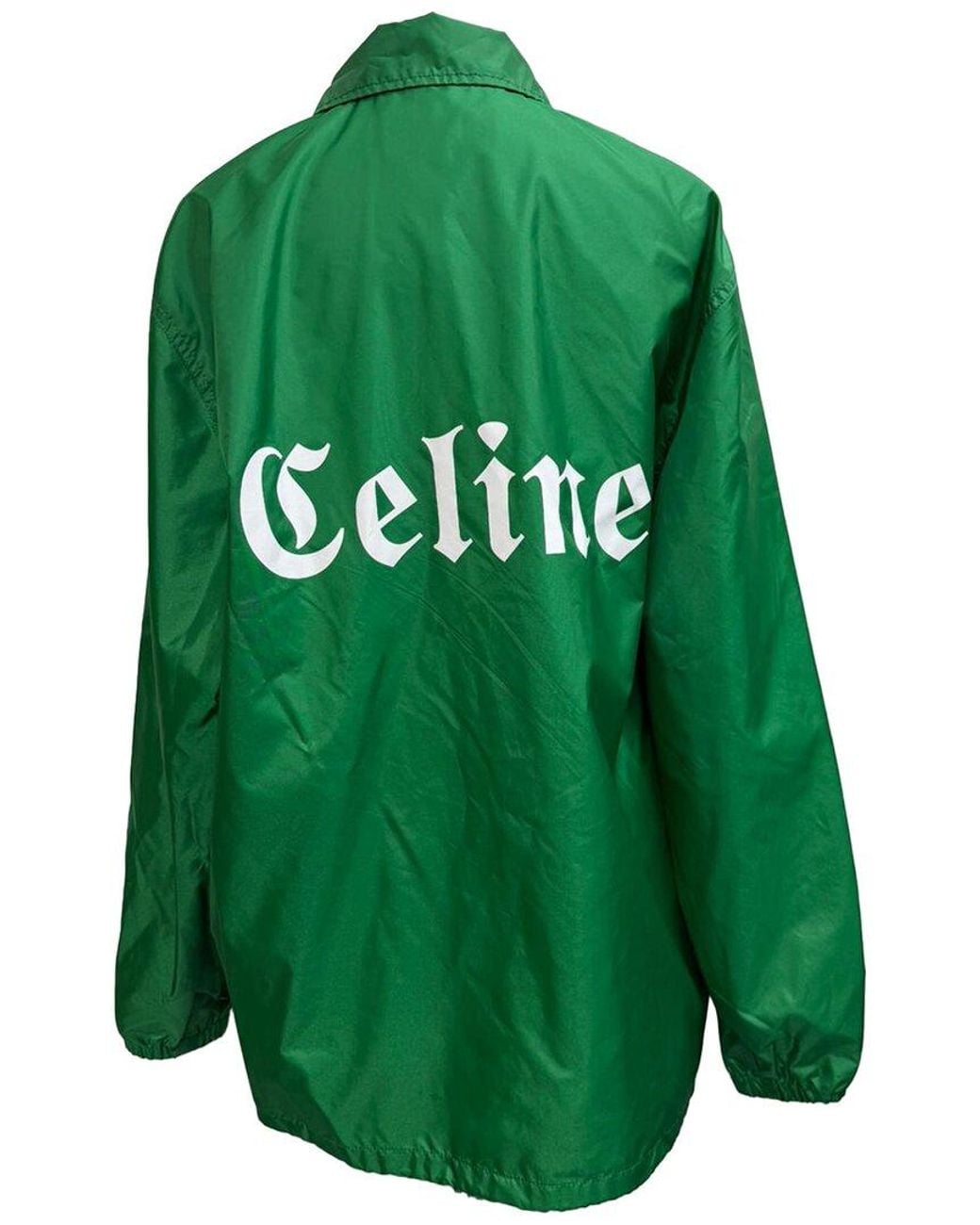 Céline Green Logo-print Coach Jacket (authentic Pre-loved)