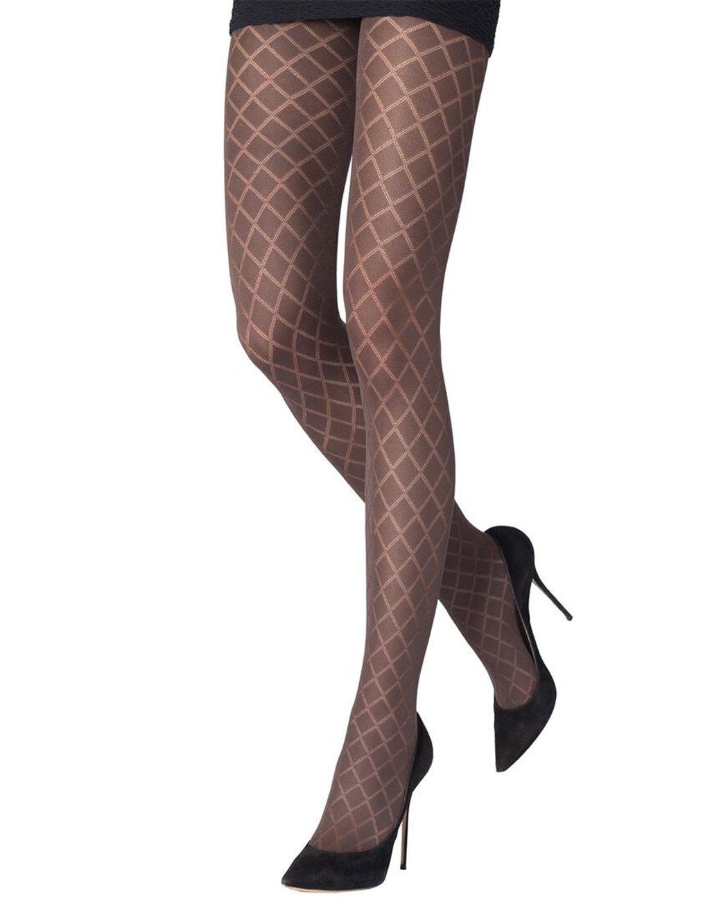 Emilio Cavallini Brown Diamonds Patterned Nylon Tights