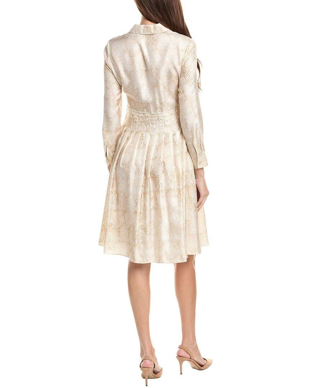 Lafayette 148 New York Natural Pintuck Waist Shirtdress