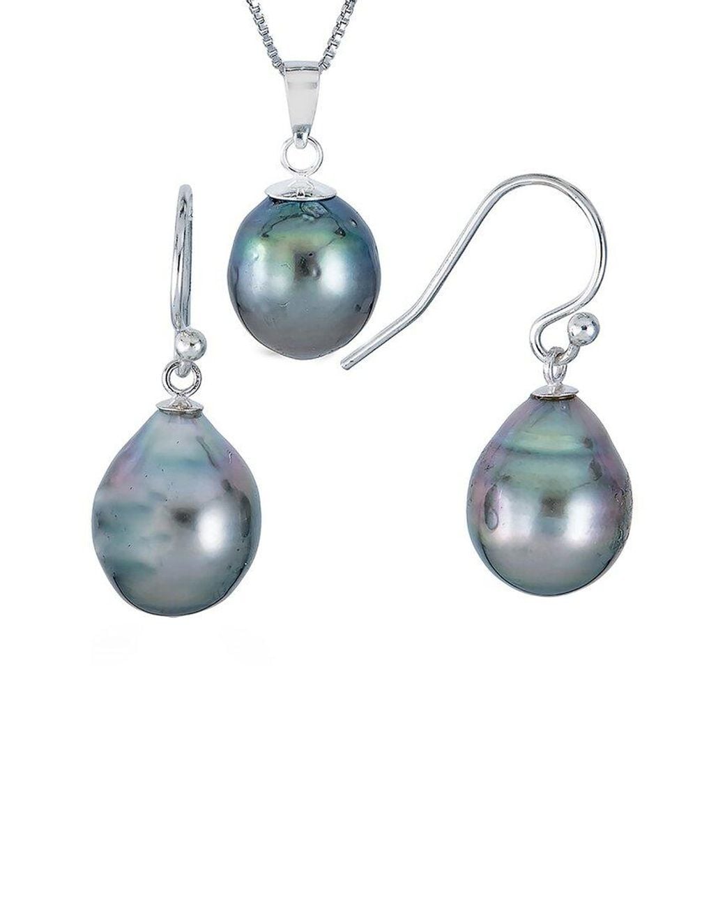 Belpearl Blue 9Mm Pearl Earrings