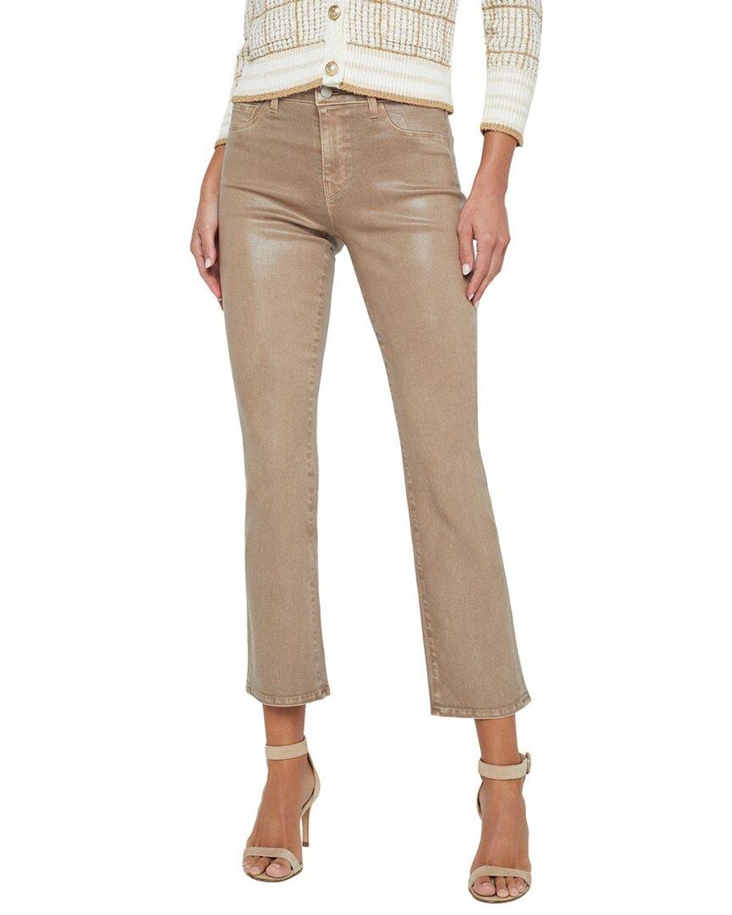 L'Agence Tati High-Rise Crop Micro Bootcut Jean in Natural | Lyst