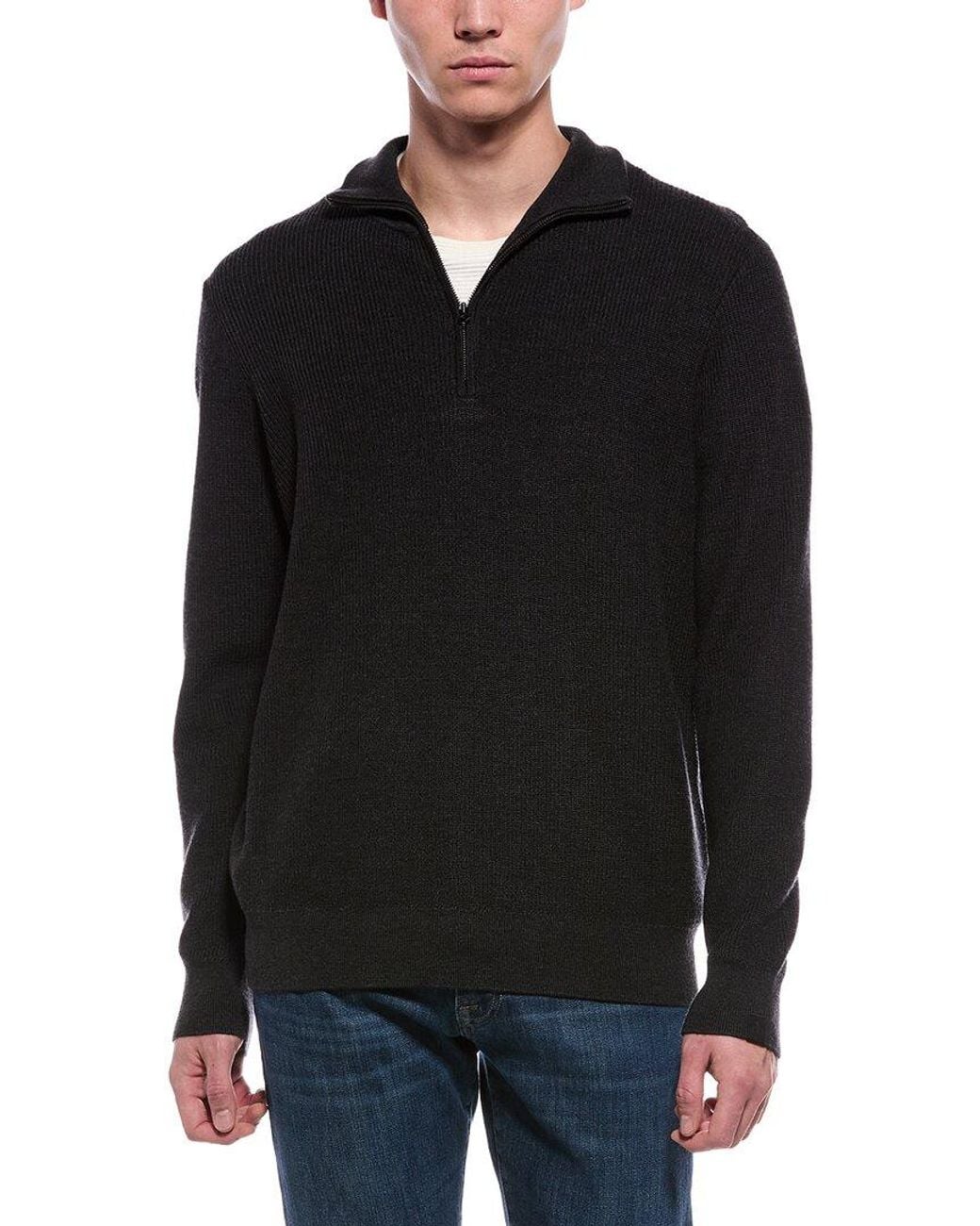 Rag & Bone Black Joel Wool-Blend 1/2-Zip Sweater for men