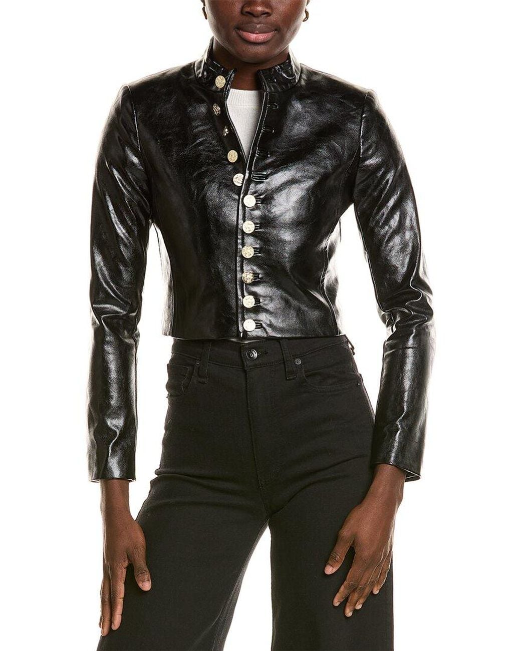 Alice + Olivia Black Emerson Military Jacket