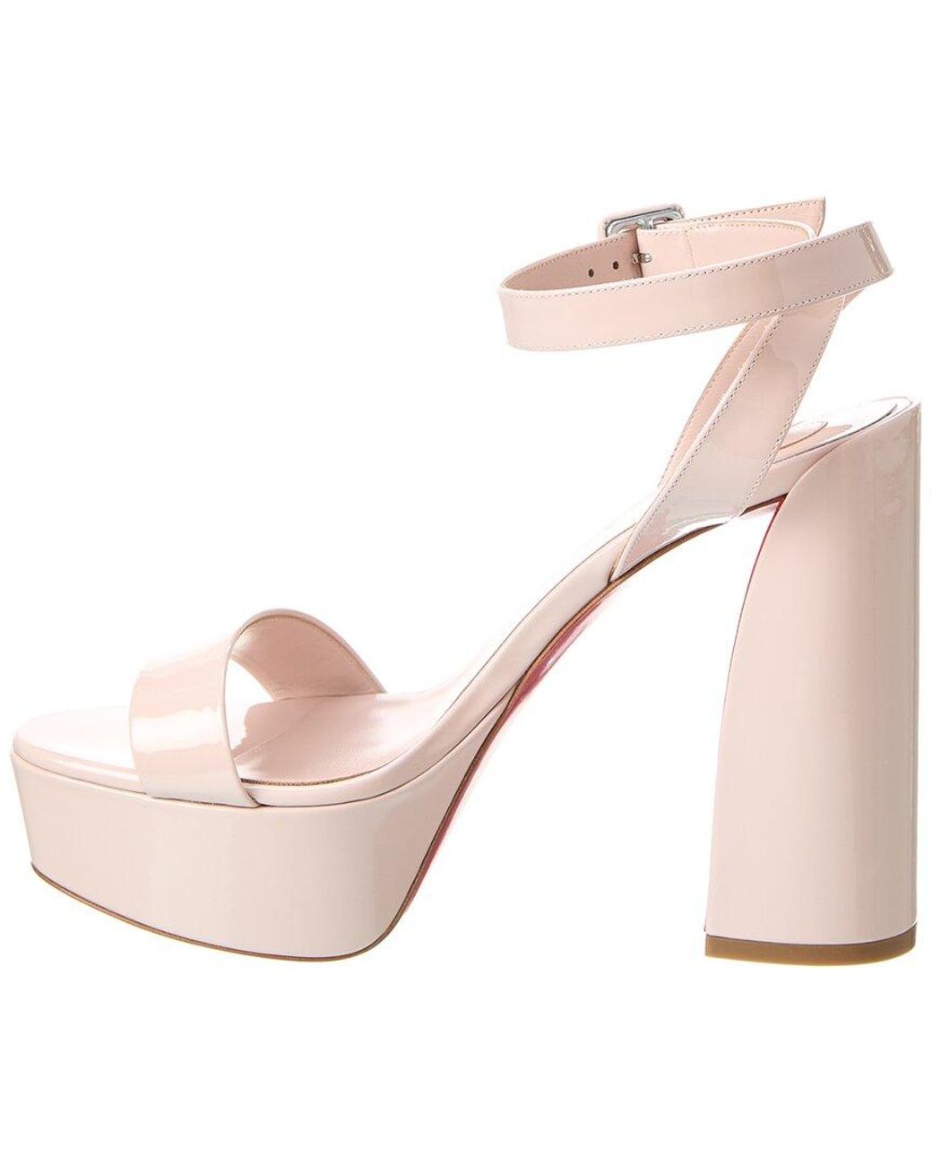 Christian Louboutin Pink Movida Sabina 130 Patent Platform Sandal
