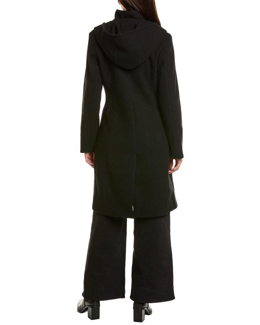 Tahari Black Venice Long Coat