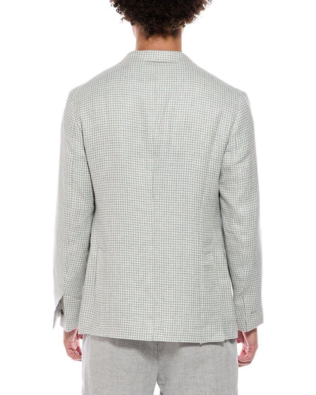 Eleventy Gray Wool & Linen-Blend Jacket for men