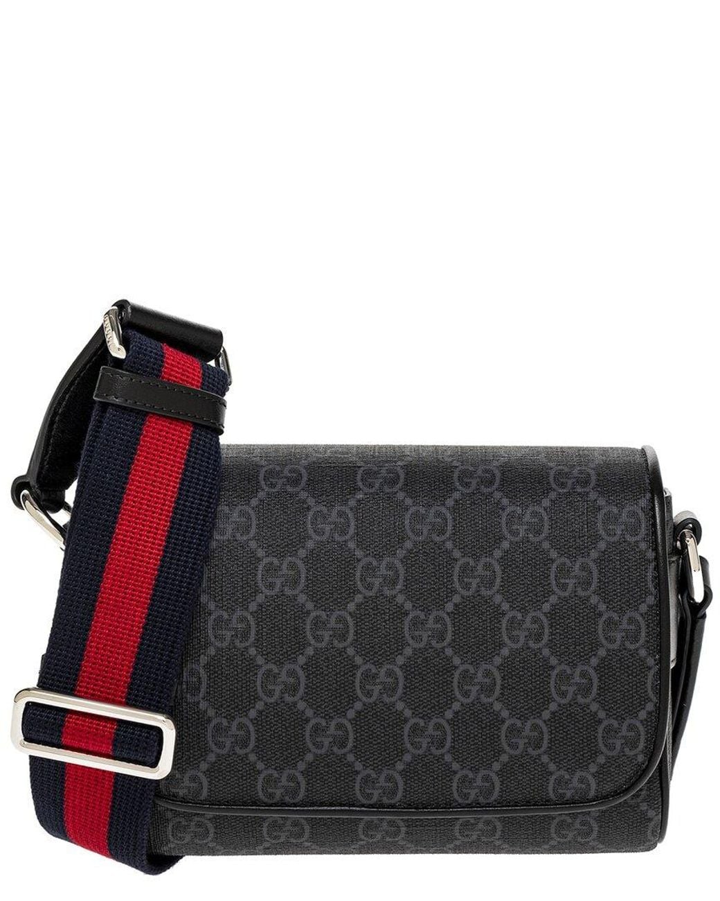 Gucci Black Gg Super Mini Gg Supreme Canvas & Leather Crossbody for men