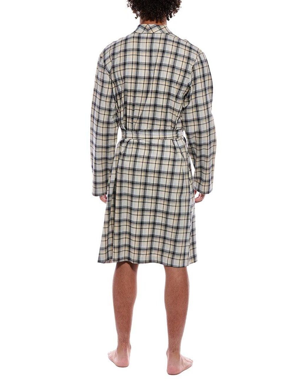 Hanro White Flannel Robe for men