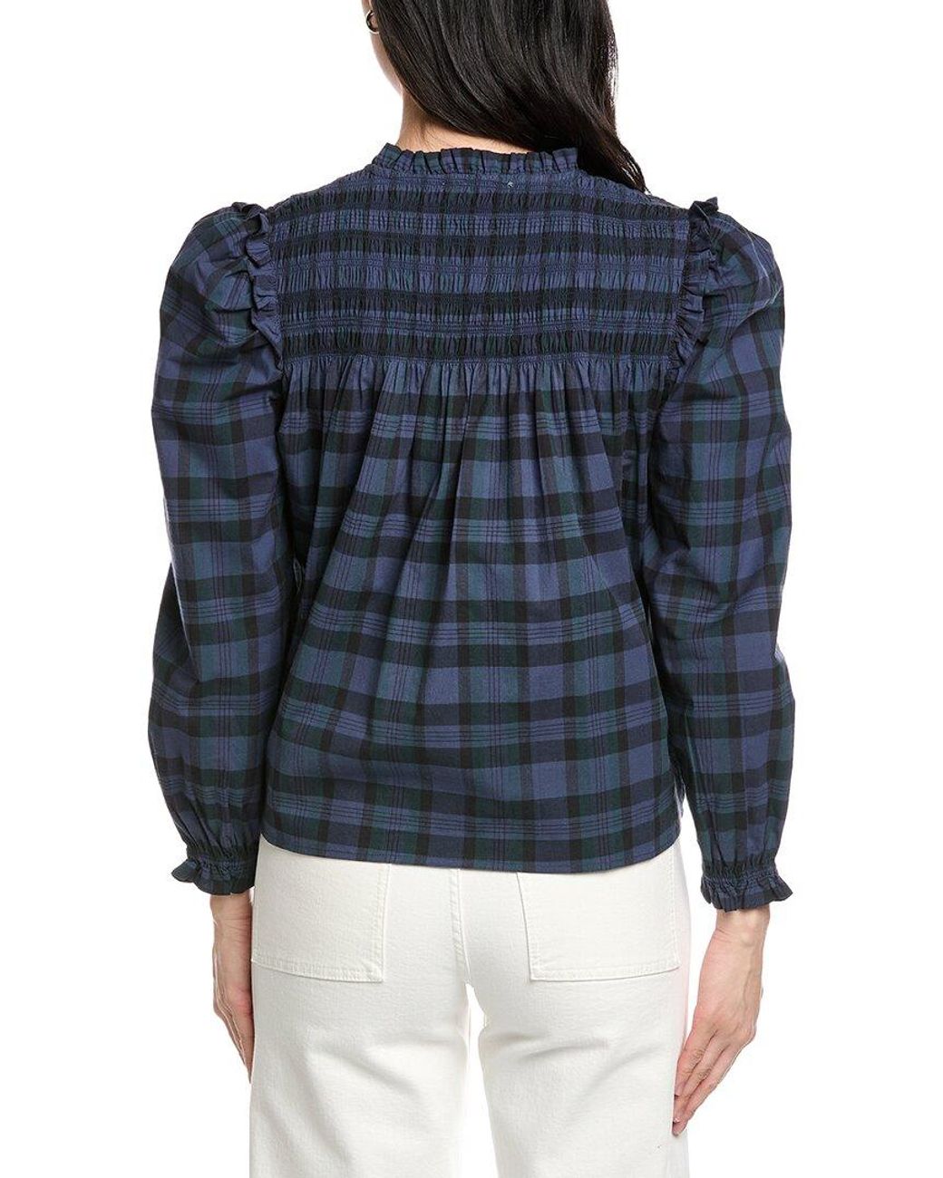 Sail To Sable Blue Puff Sleeve Top