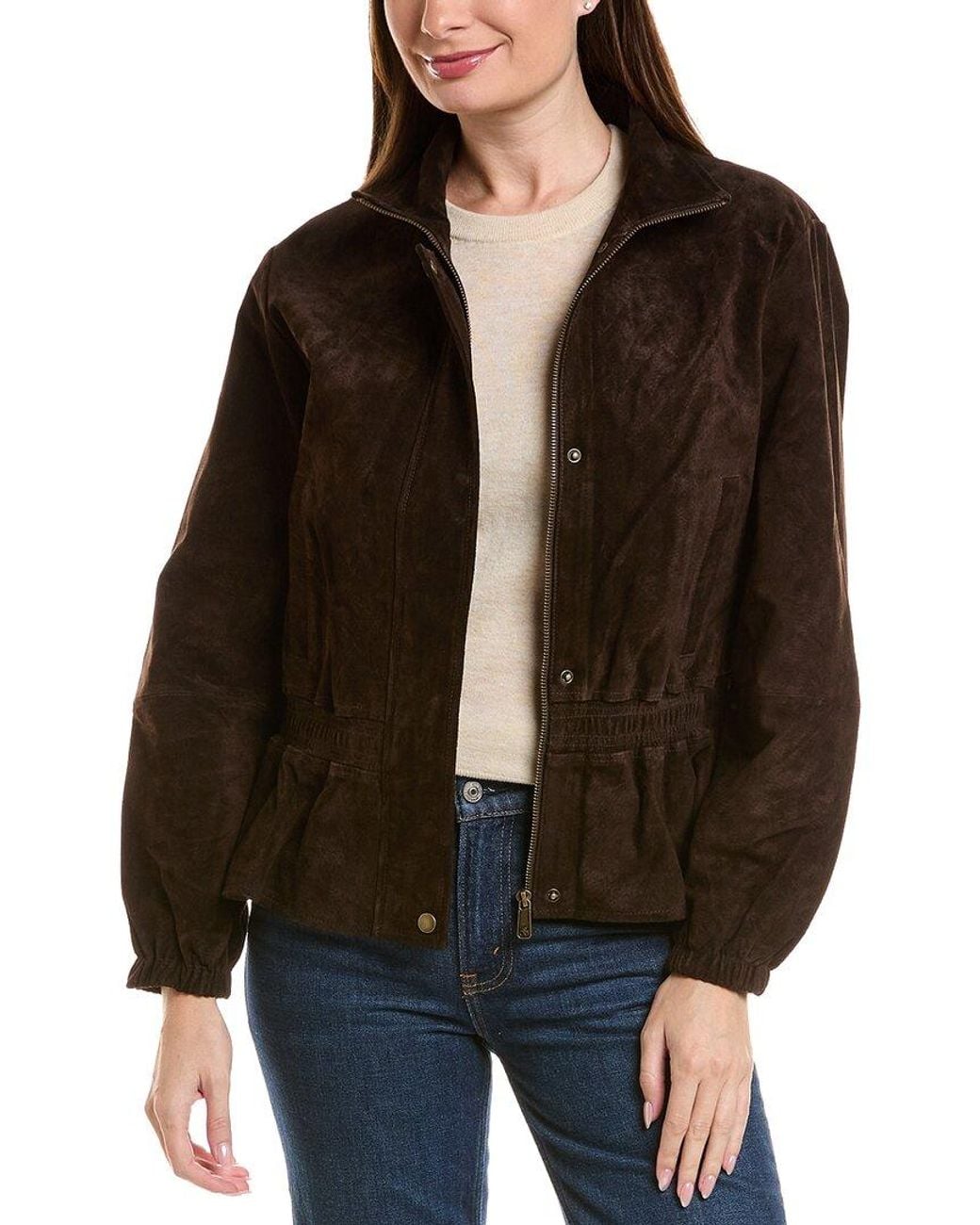 Scotch & Soda Black Suede Peplum Jacket