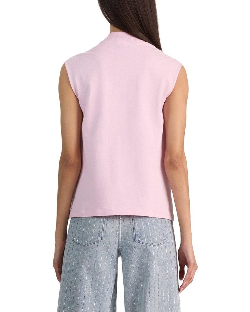 Alice + Olivia Gray Micah Embellished Muscle T-Shirt