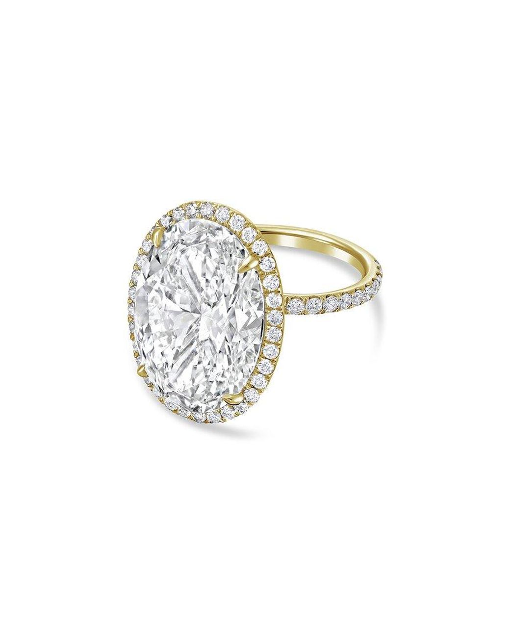 Diana M White Diana M. 18K 16.00 Ct. Tw. Lab-Grown Diamond Halo Ring