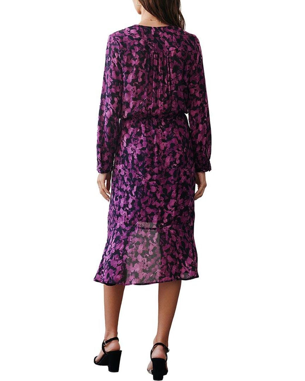 Bella Dahl Purple V-neck Midi Dress