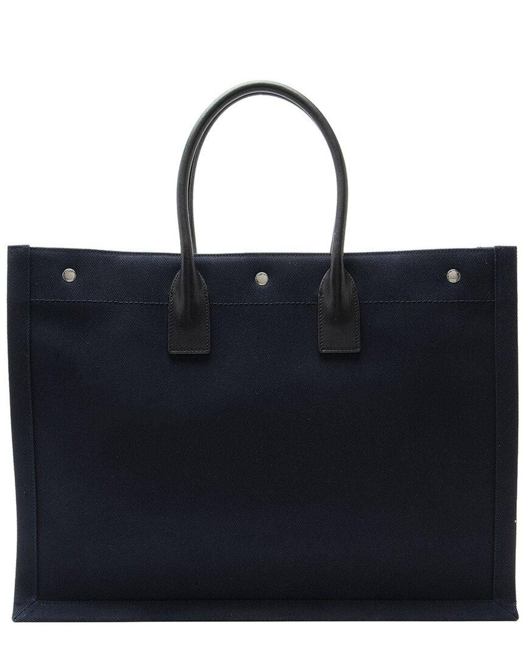 Saint Laurent Black Canvas & Leather Rive Gauche Large Tote (authentic Pre- Loved)