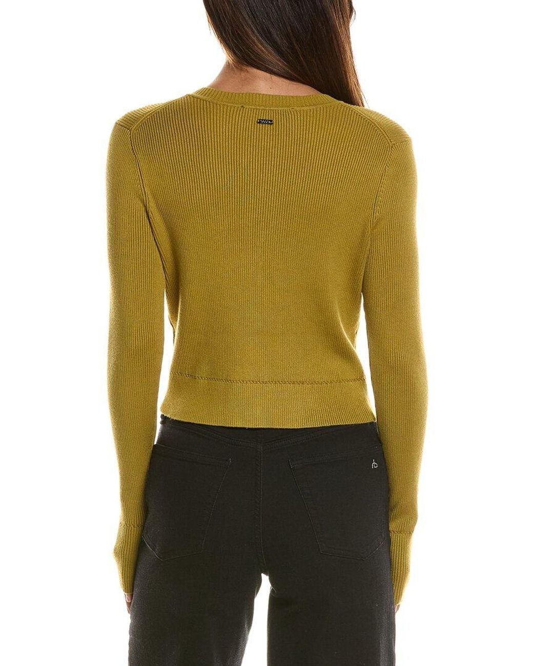 Toccin Green Cropped Fitted Cardigan