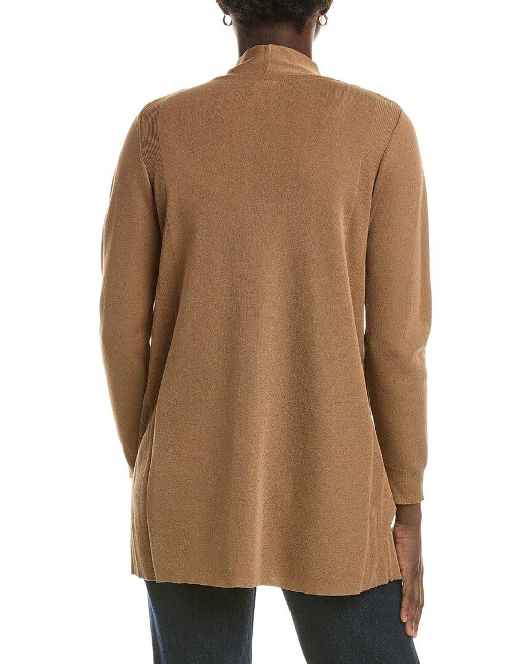 Anne Klein Brown Pacifico Rib Pocket Cardigan